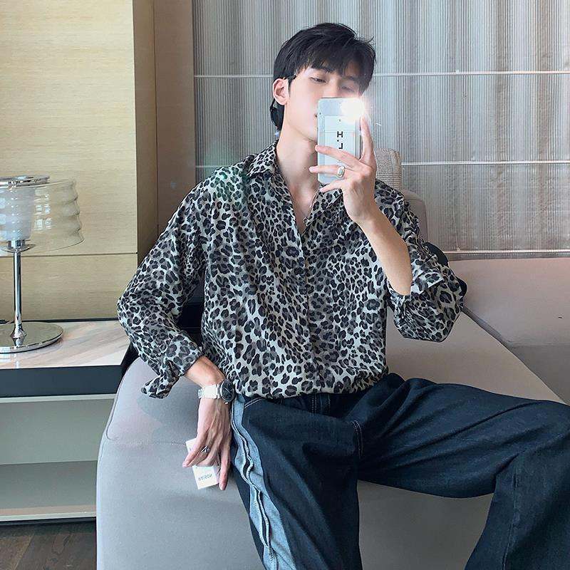 Shirt Feeling Ruffle Printed Shirt Long Sleeve Men