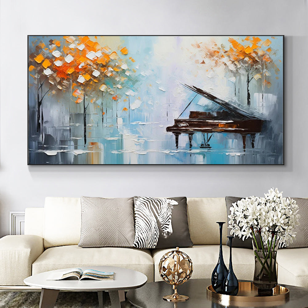 Handmade Oil Painting Palette Knife Tree Oil Painting On Canvas Wall Art Decoration Modern Piano Abstract Landscape Artwork Wall Pictures Decor For Home Office Decor