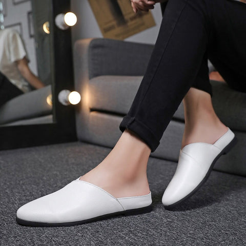 Four Seasons Wear Half-support Peas Shoes Men's Sandals Half-drag Lazy Shoes