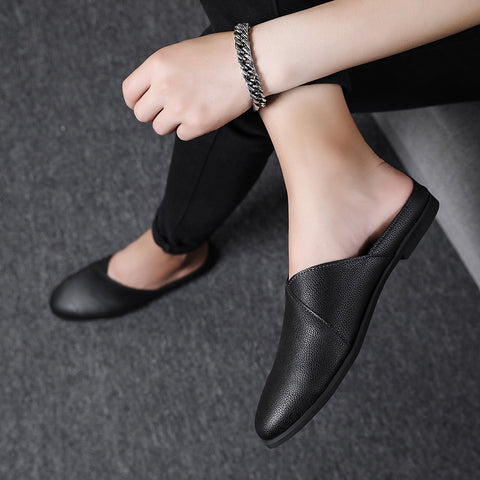 Four Seasons Wear Half-support Peas Shoes Men's Sandals Half-drag Lazy Shoes