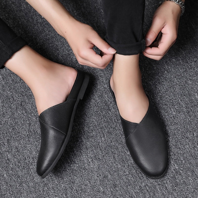 Four Seasons Wear Half-support Peas Shoes Men's Sandals Half-drag Lazy Shoes