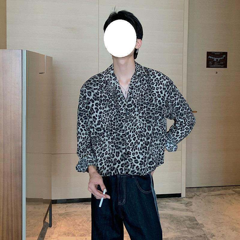 Shirt Feeling Ruffle Printed Shirt Long Sleeve Men