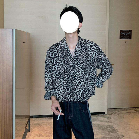 Shirt Feeling Ruffle Printed Shirt Long Sleeve Men